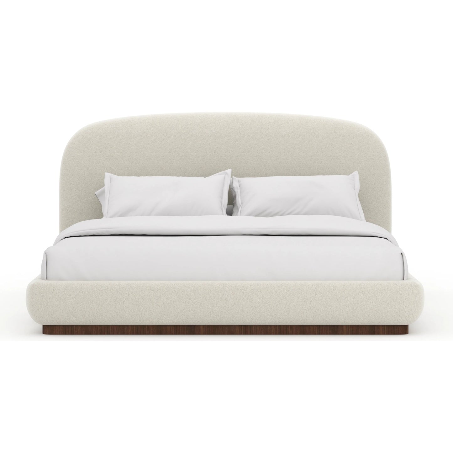 004 SI-2370744 | Additional Silo | Botero Bed by Caracole in ivory and retro walnut. Made from unique in a transitional style.