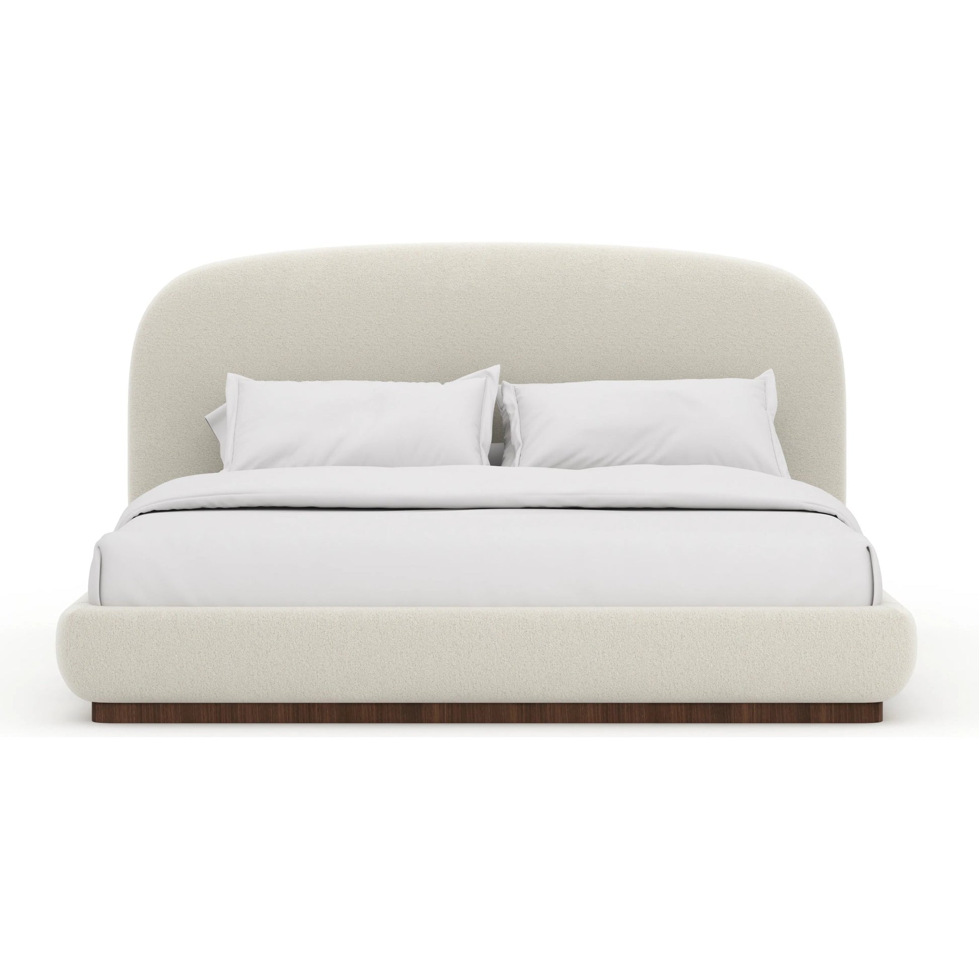 Botero Bed by Caracole in ivory and retro walnut. Made from unique in a transitional style.