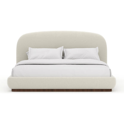 Botero Bed by Caracole in ivory and retro walnut. Made from unique in a transitional style.