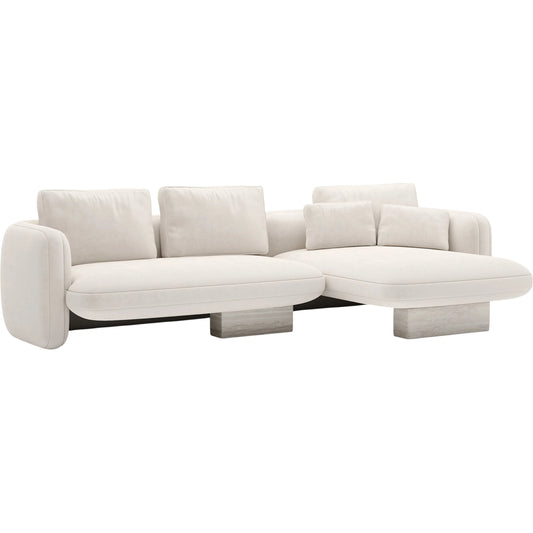 Overlap Chaise Sectional by Caracole in whisper of gold. Made from stone in a transitional style.