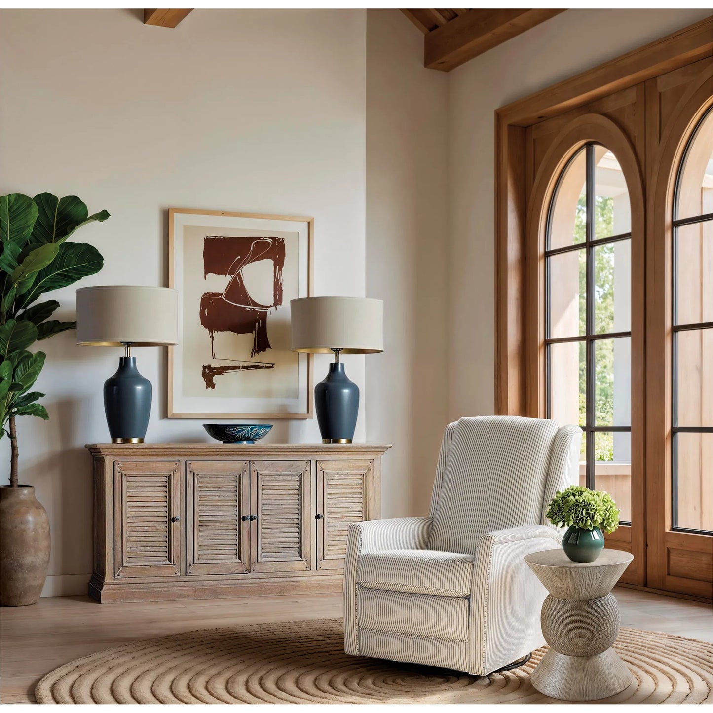 003 SI-2185823 | Lifestyle | Commerce & Market Round Robin Accent Table by Hooker Furniture in light wood and light natural wood finish. Made from resin and rope in a modern style.