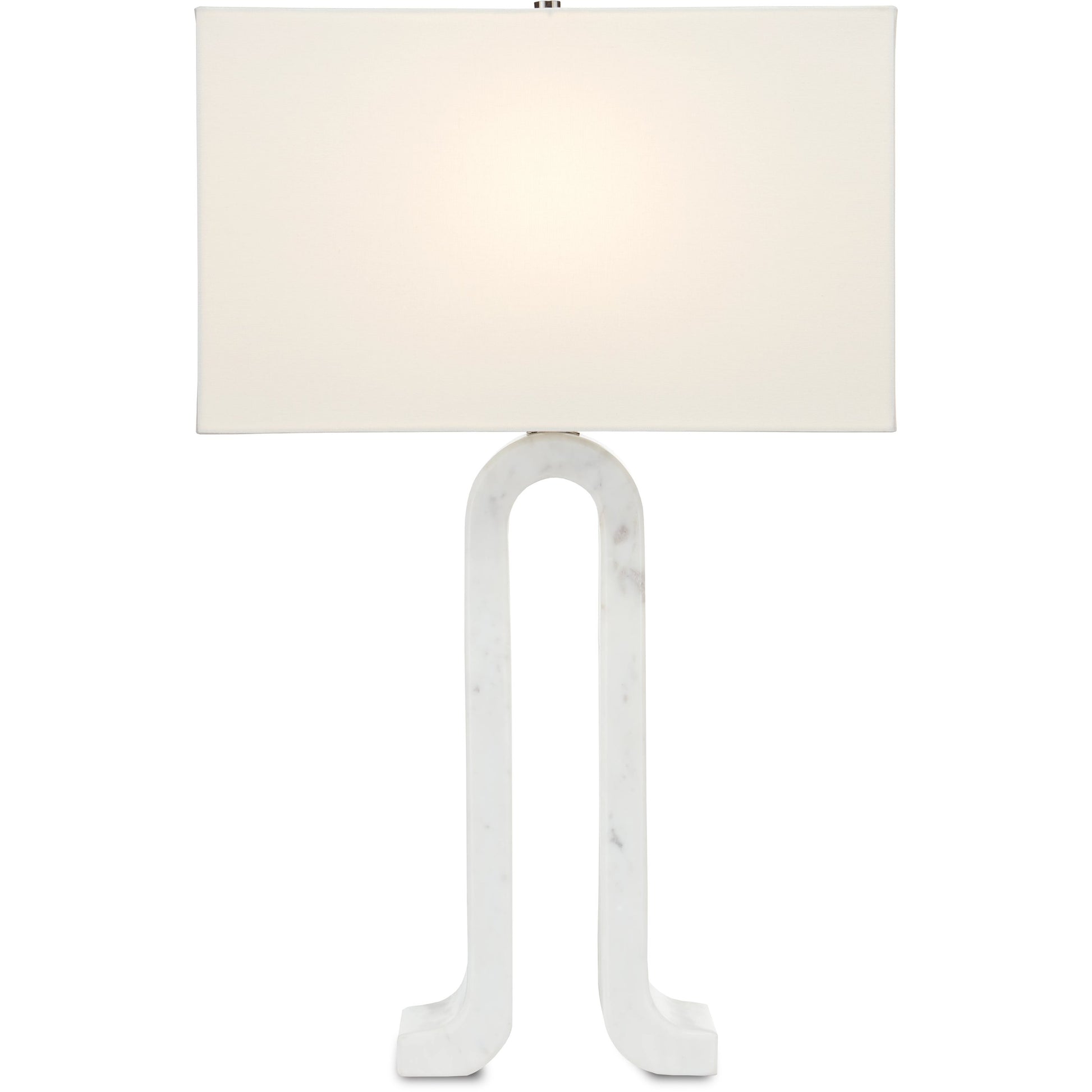 Leo Table Lamp by Currey and Company in white marble. Made from marble in a modern style.