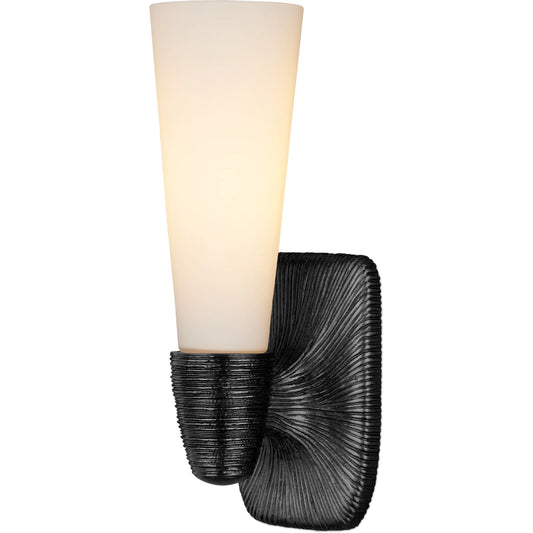 Bonaz Bath Wall Sconce by Currey and Company. Made from glass, brass in a unique style.