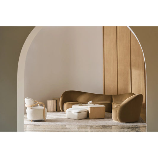 Kalahari Sofa by Caracole in camel and sparkling argent. Made from unique in a transitional style.