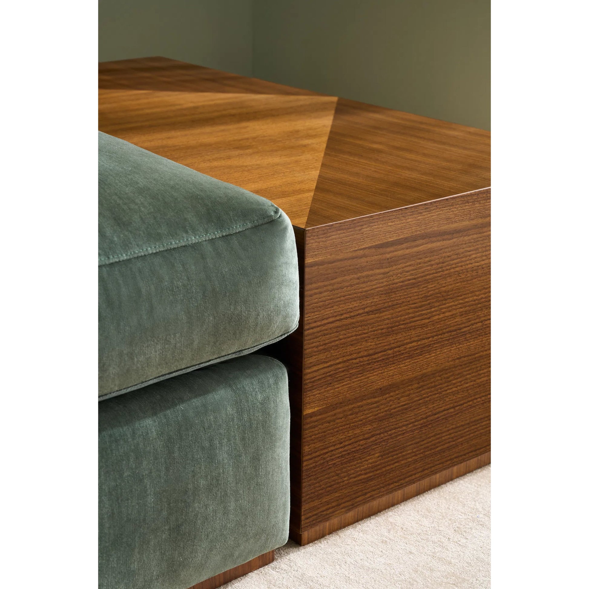 Bello Rectangle Cocktail Table by Caracole in retro walnut. Made from unique in a transitional style.