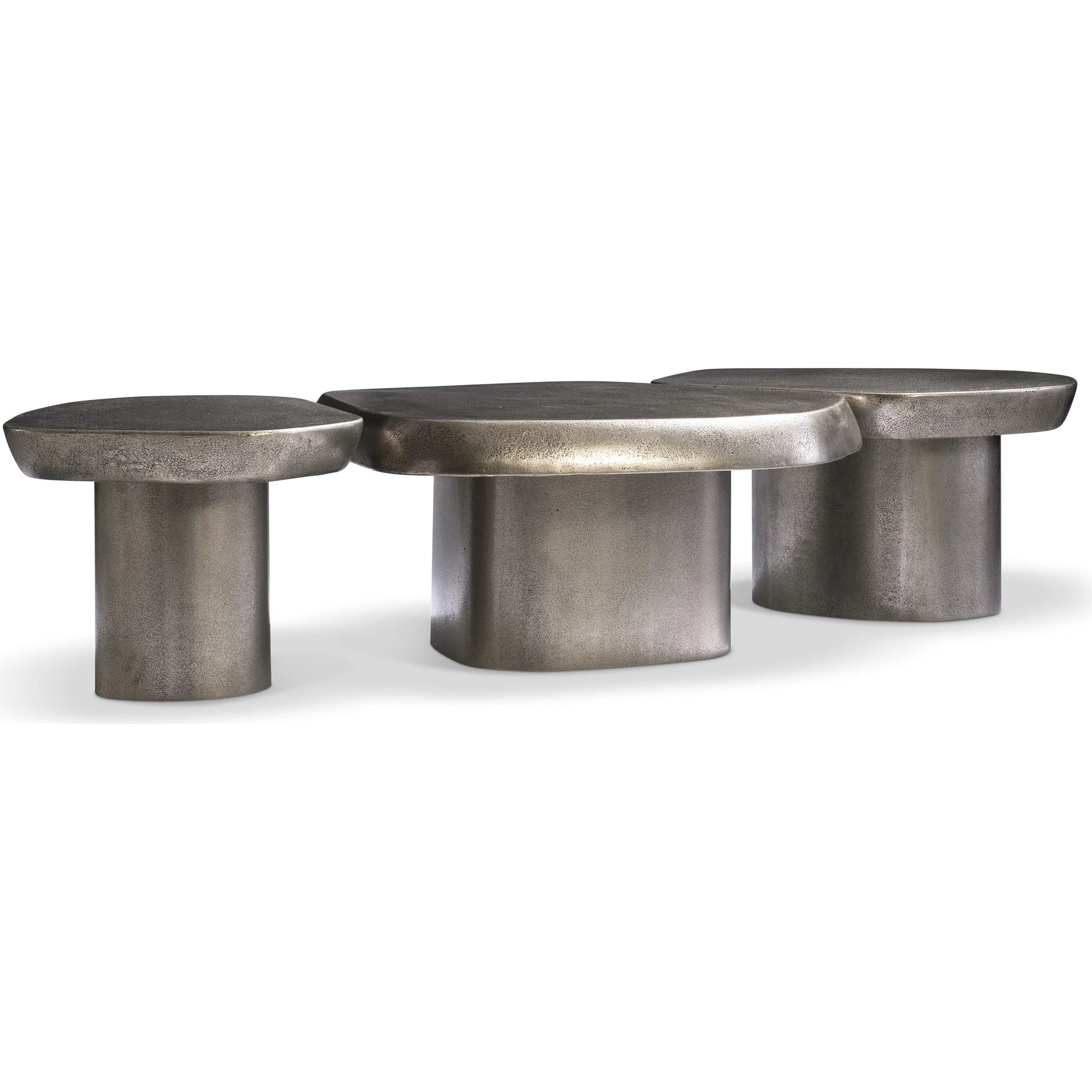 Clawson Cocktail Table by Bernhardt in graphite. Made from aluminum in a modern style.