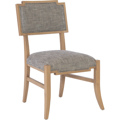 Melanie Side Chair by Currey and Company in blonde ash wood, brass. Made from ash wood in a transitional style.