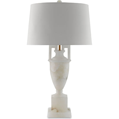 Clifford Table Lamp by Currey and Company in natural, coffee bronze. Made from alabaster, metal in a traditional style.