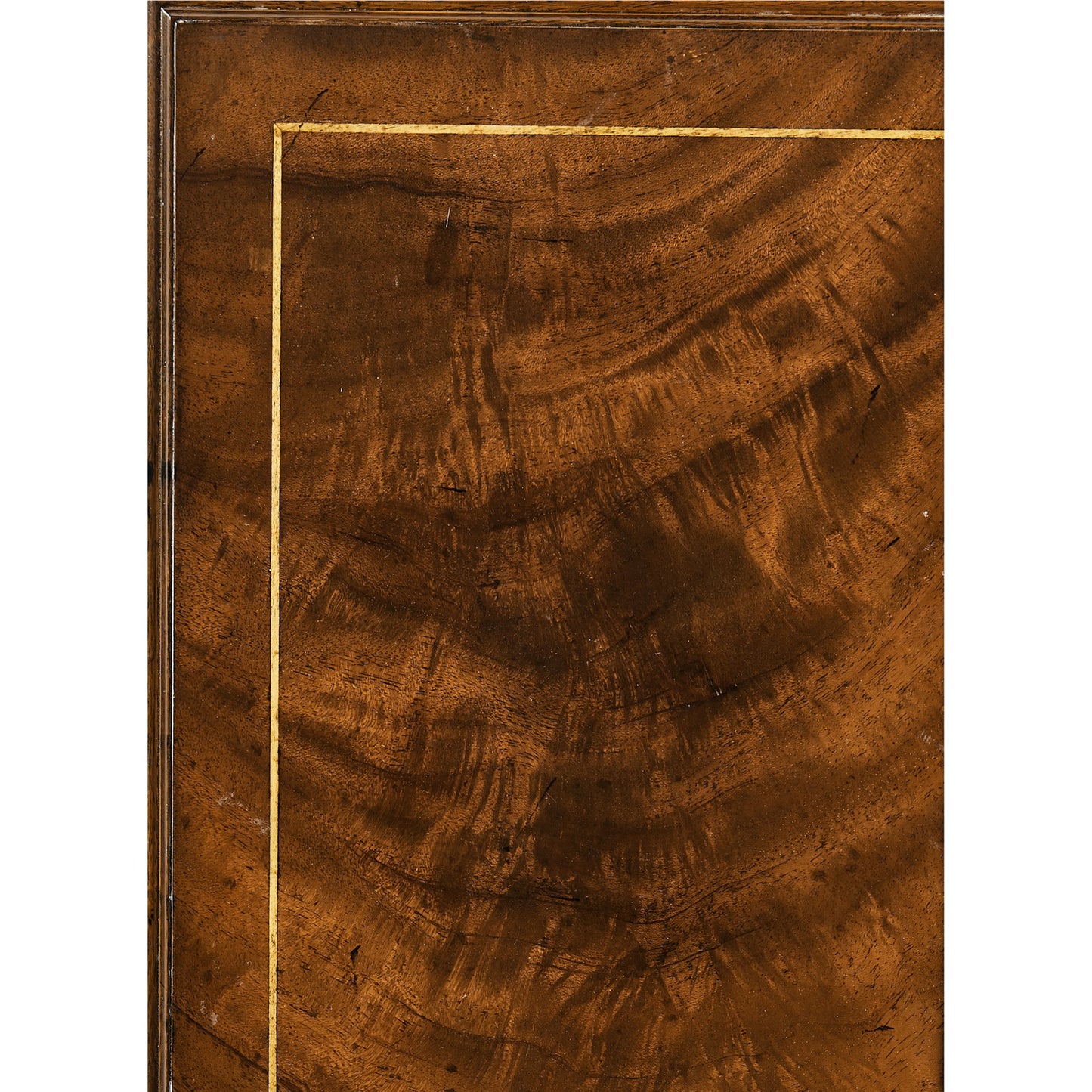 005 SR-846414 | Closeup | Buckingham Round Mahogany Side Table by Jonathan Charles in brown and light antique mahogany. Made from acacia in a traditional style.