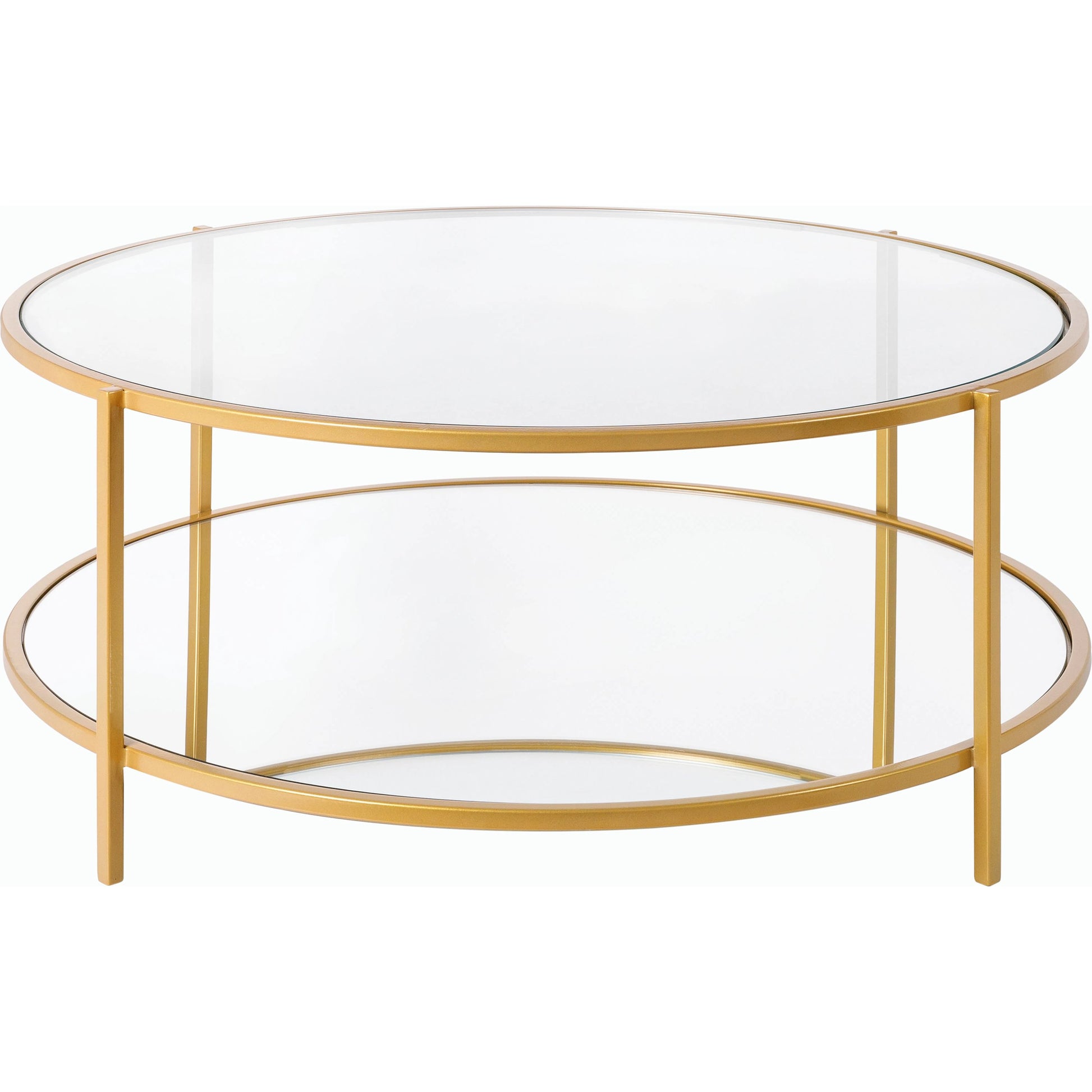 Alecsa - 29277 by Livabliss. Made from top: glass, top: mirror, base: metal in a modern style.