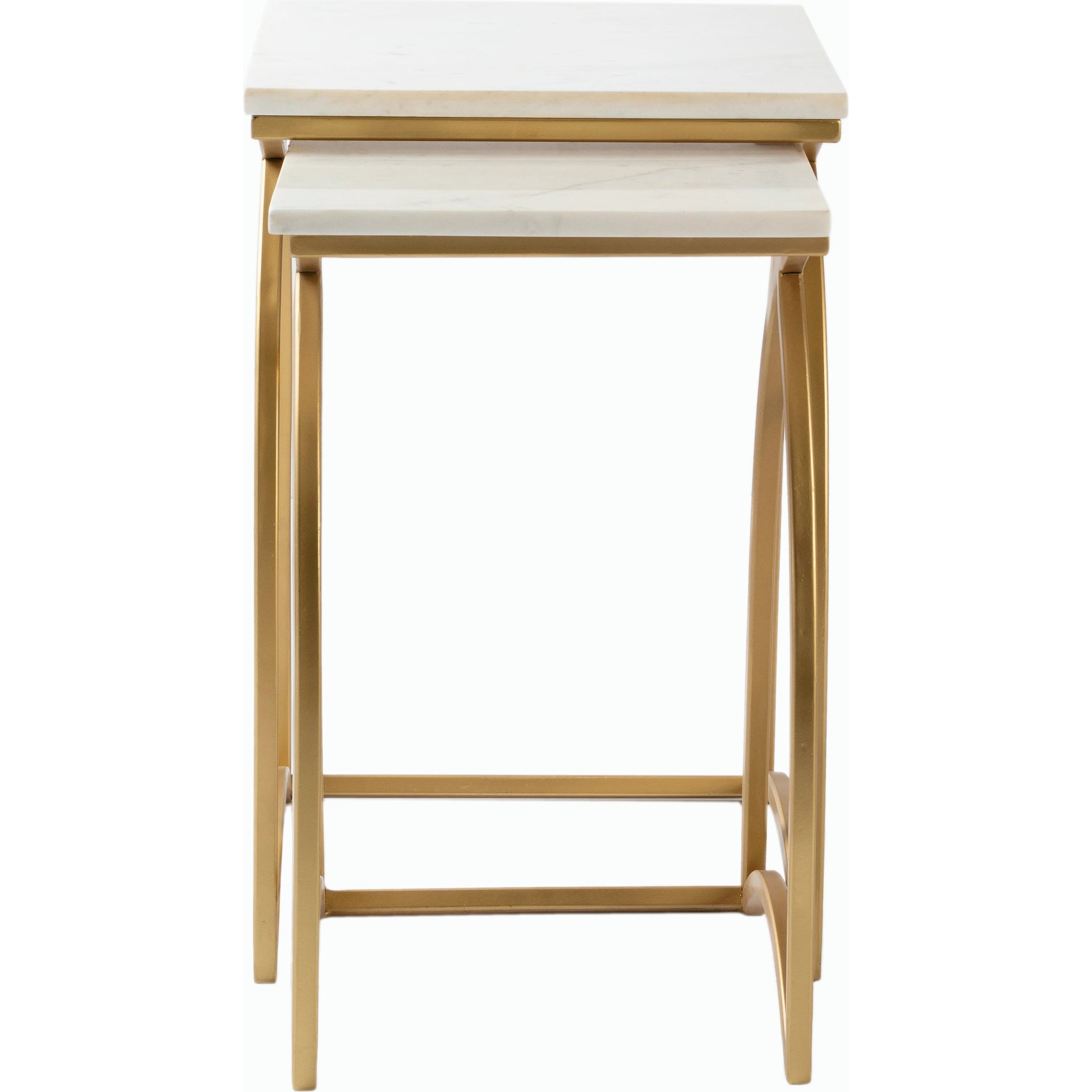 Evana - 24740 (Set of 2) by Livabliss in gold and powder coatednatural. Made from top: marble, base: metal in a modern style.