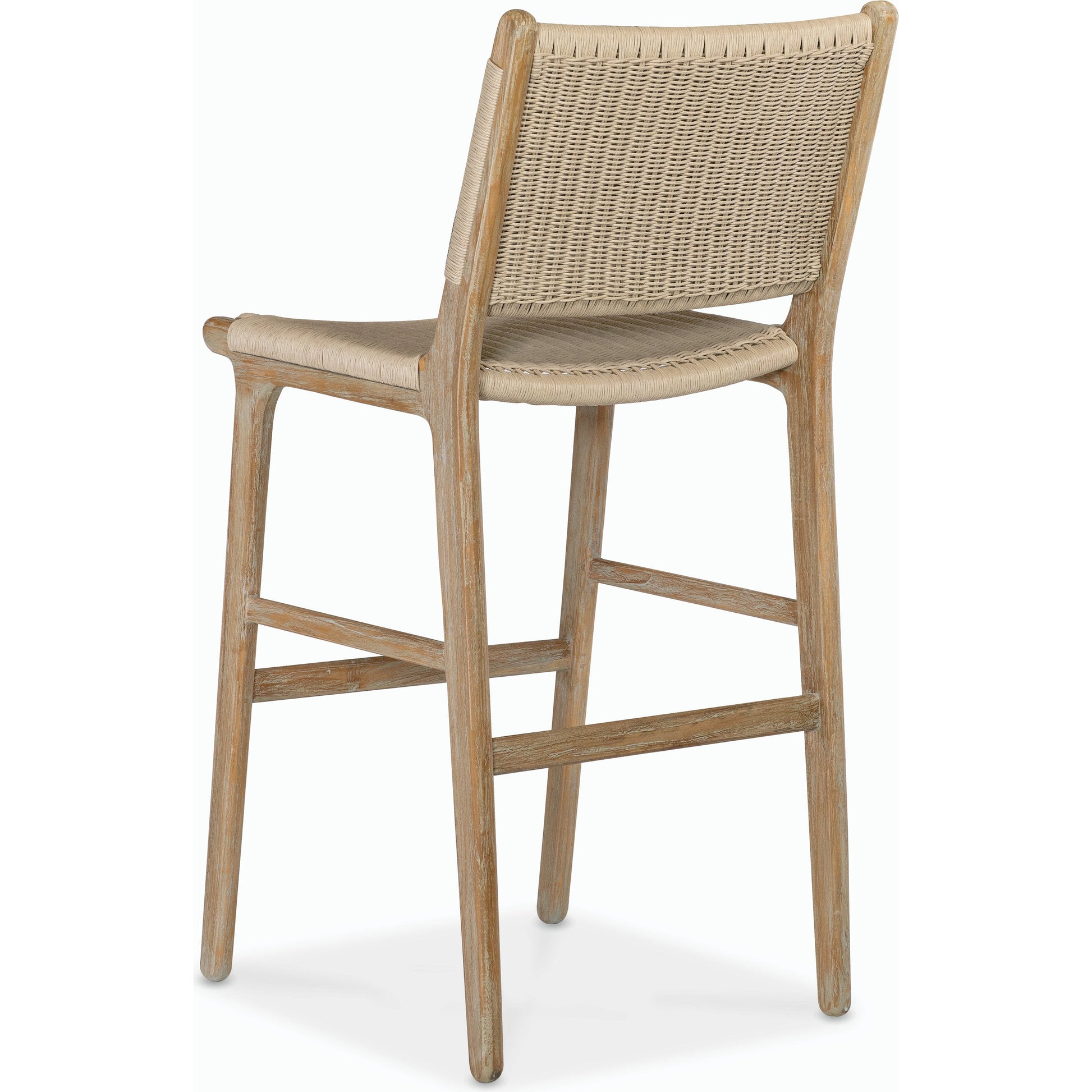 Sedona Outdoor Barstool by Sunset West in teak. Made from teak in a coastal style.