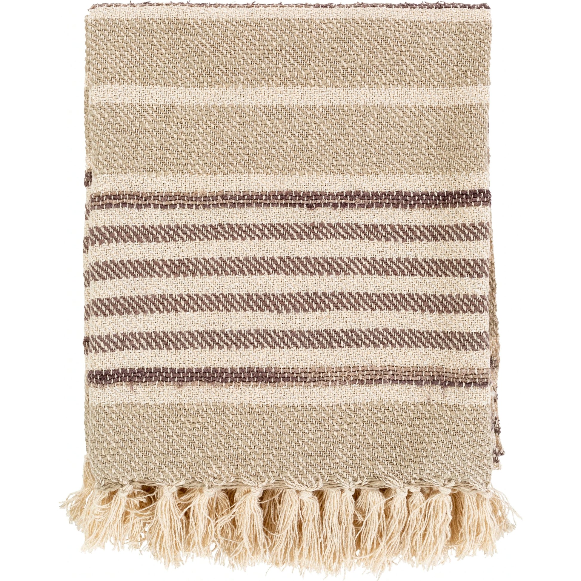 Beau Throw - 32939 by Surya in light beige, charcoal. Made from 100% cotton in a eclectic & global style.