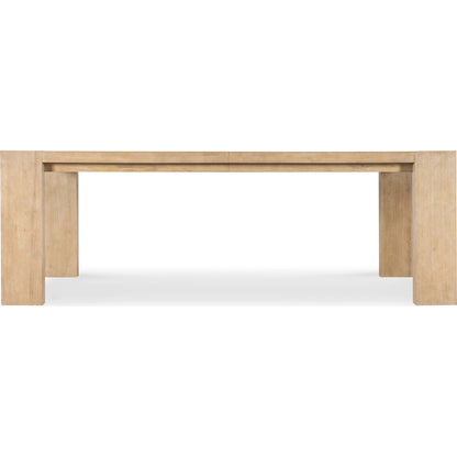 Retreat Rectangle Dining Table by Hooker Furniture in dune. Made from oak veneers, solid-wood edged top in a cottage & farmhouse style.