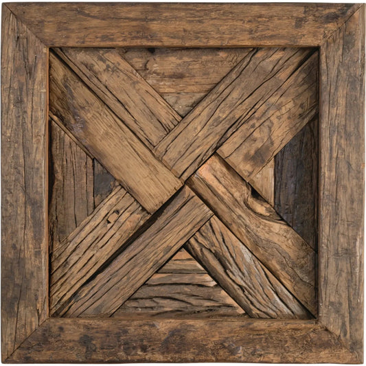 Deer Valley Panel by Global Views in natural. Made from mdf, recycled wood in a rustic style.