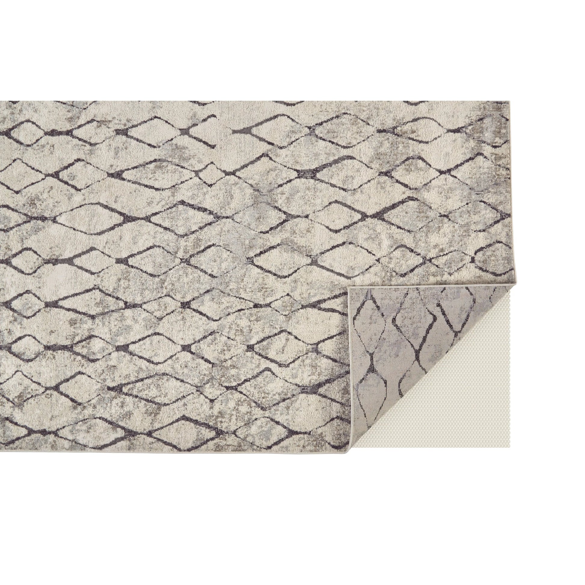 Kano Transitional Diamond Rug - 3872F by Feizy in ivory, gray, taupe. Made from polypropylene, polyester in a unique style.