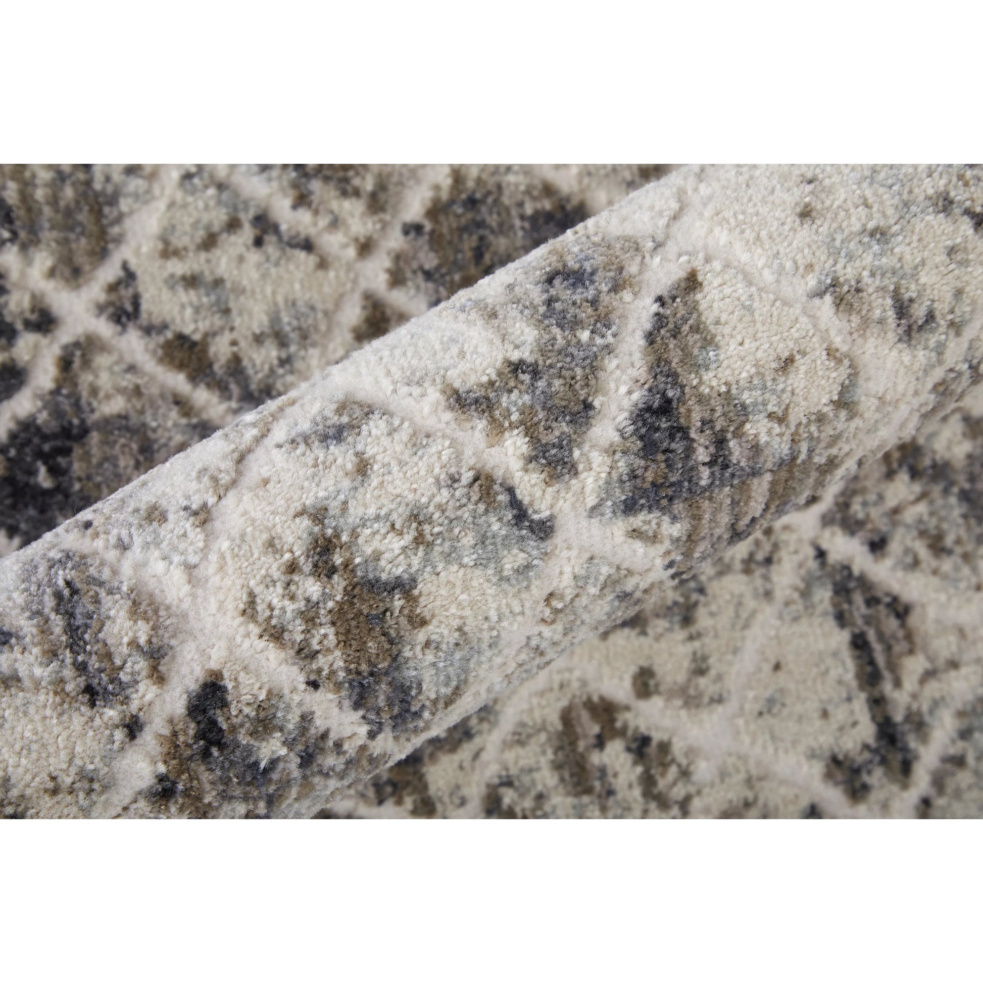 Kano Transitional Diamond Rug - 3873F by Feizy in ivory, gray, taupe. Made from polypropylene, polyester in a unique style.