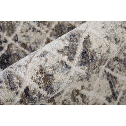 Kano Transitional Diamond Rug - 3873F by Feizy in ivory, gray, taupe. Made from polypropylene, polyester in a unique style.