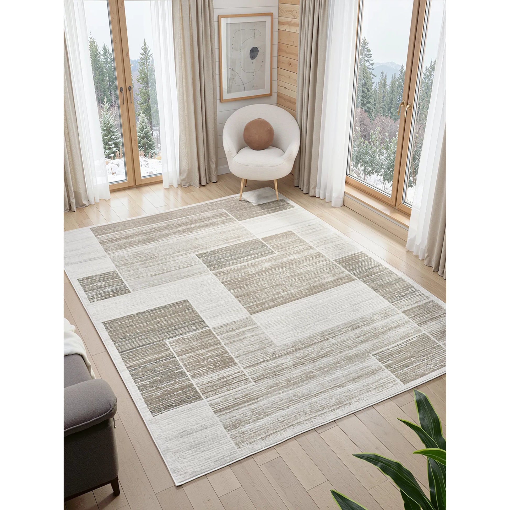 Ember Rug - EB2000 by Kalaty in grey. Made from polyester in a unique style.