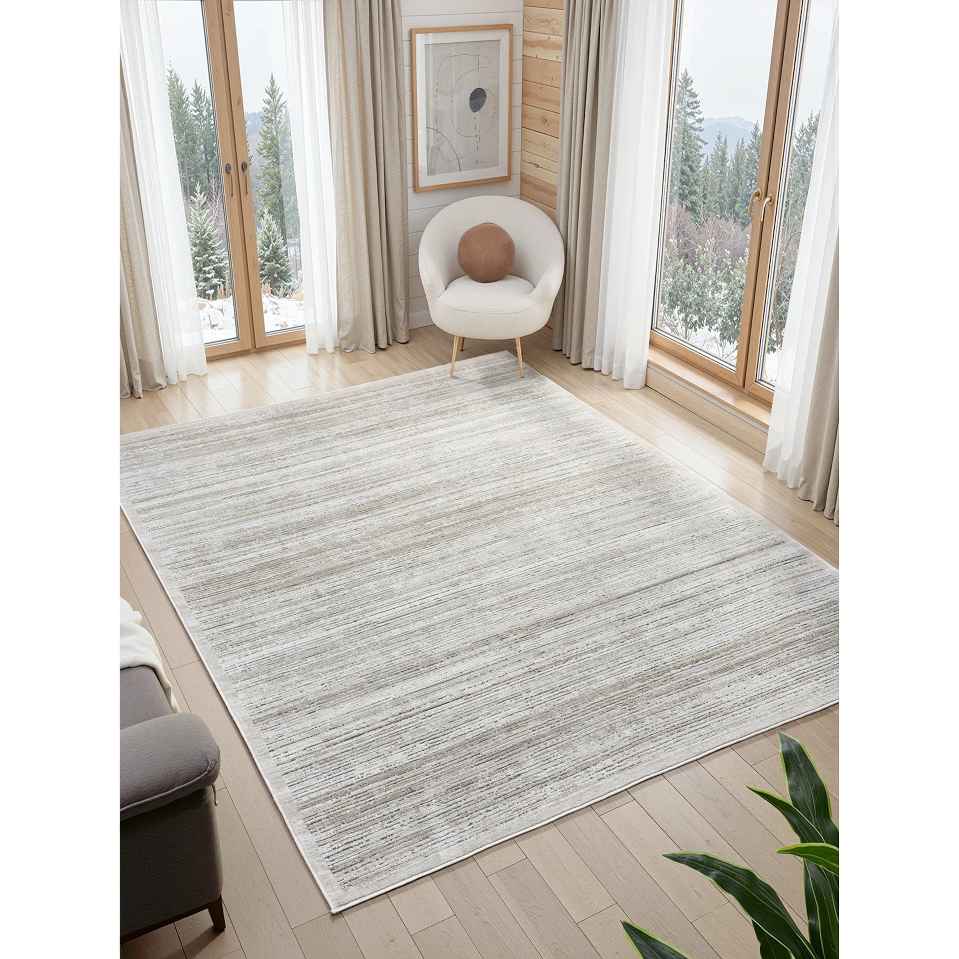 Ember Rug - EB2002 by Kalaty in grey. Made from polyester in a unique style.