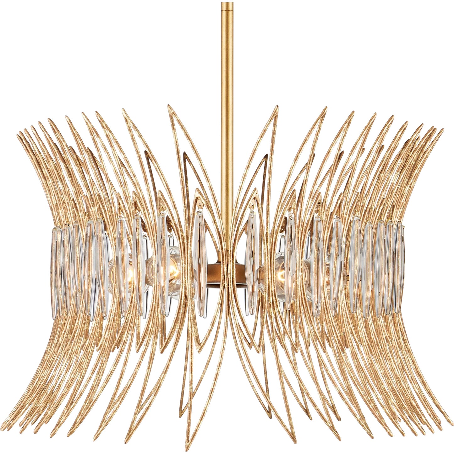 004 SI-2387085 | Additional Silo | Marquise Oval Chandelier by Currey and Company in clear, luxor gold. Made from glass, wrought iron in a unique style.