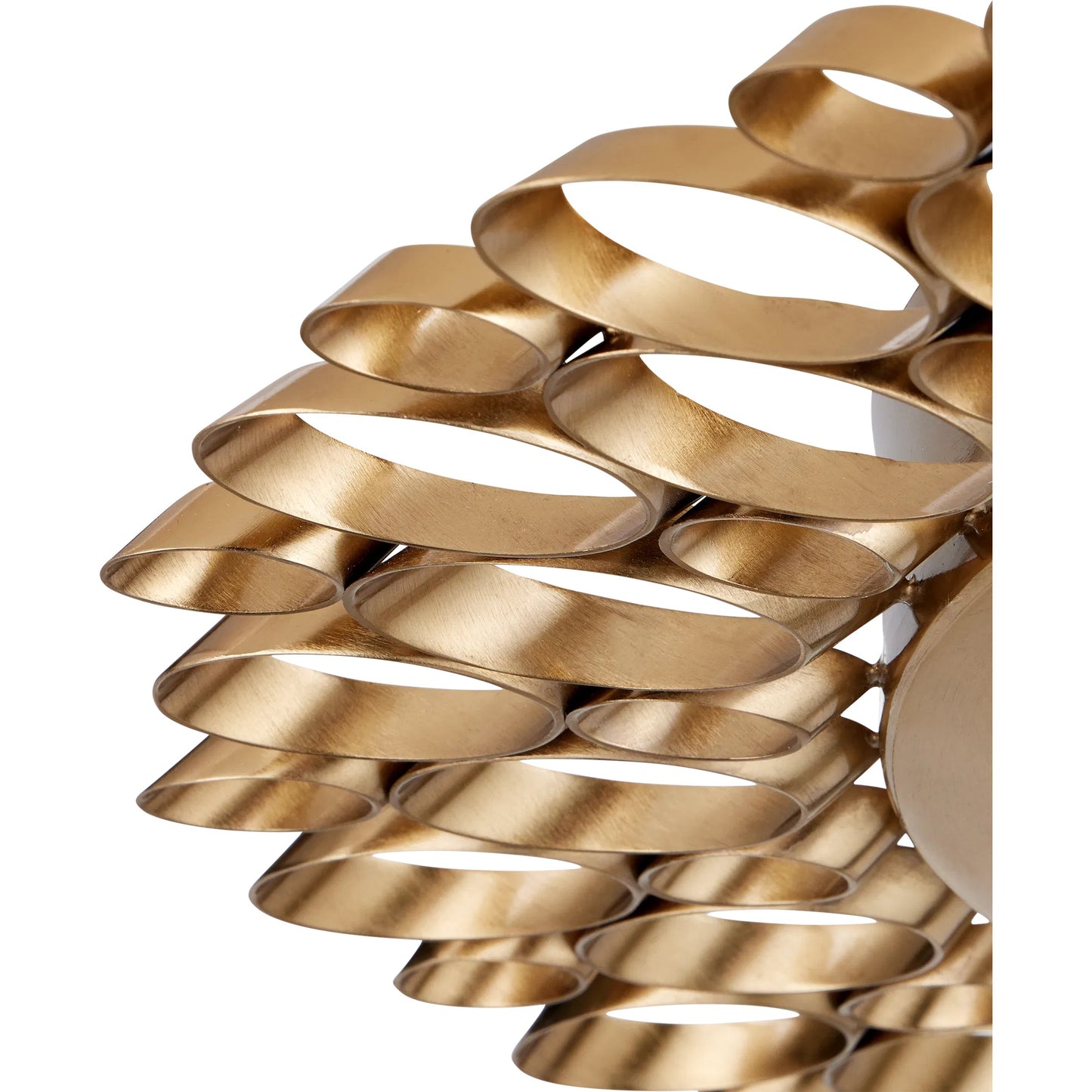 003 SI-2524210 | Closeup | Antares Flush Mount by Currey and Company in antique brass, white. Made from metal, brass, glass in a modern style.