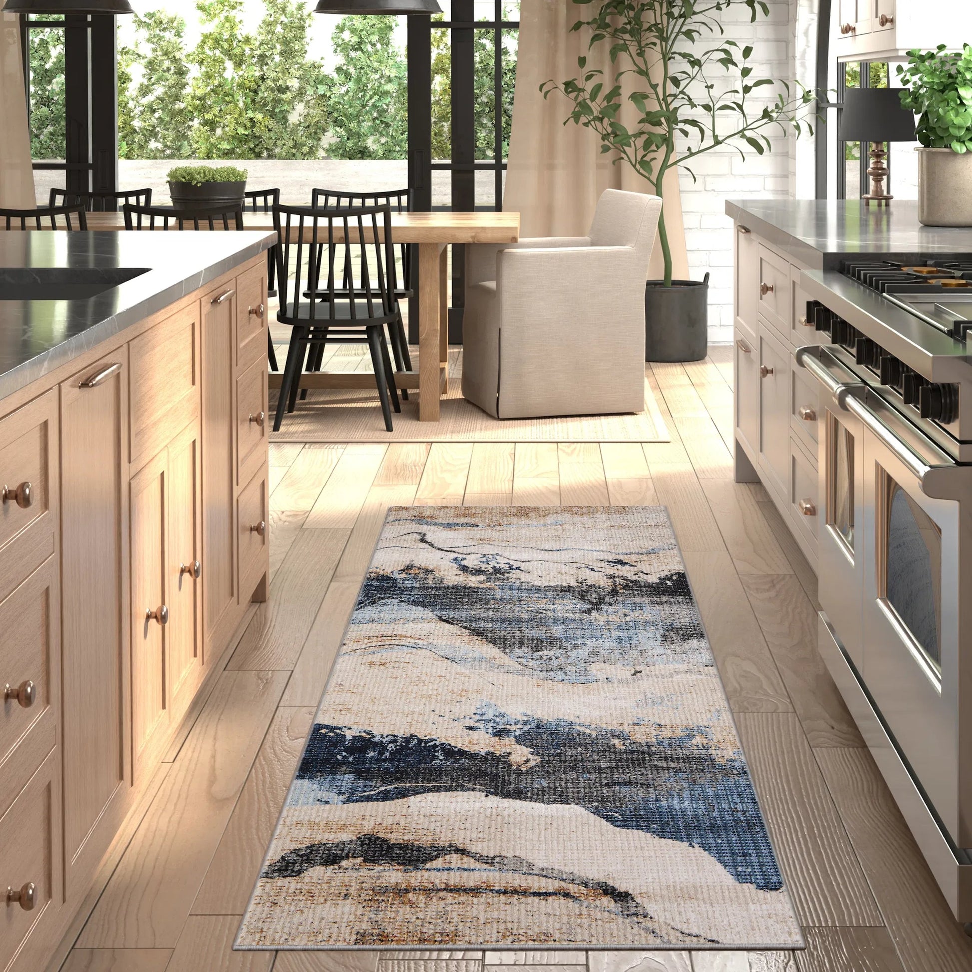 Sonora Rug - SNR39NWF by Feizy in tan, blue, gray. Made from polypropylene, polyester, viscose in a unique style.