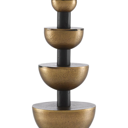 Chastain Table Lamp by Currey and Company in antique brass, black. Made from cast aluminum in a transitional style.