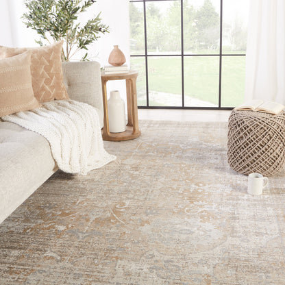 En Blanc EBC02 Rug by Jaipur Living in beige, white. Made from 70% shrink polyester, 30% viscose in a unique style.