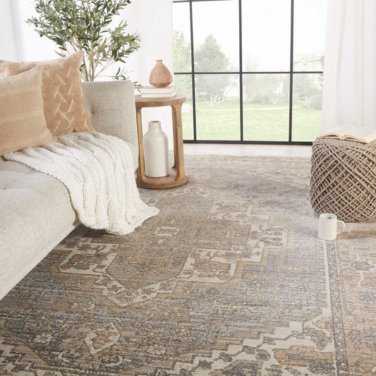 En Blanc EBC05 Rug by Jaipur Living in tan, gray. Made from unique in a unique style.