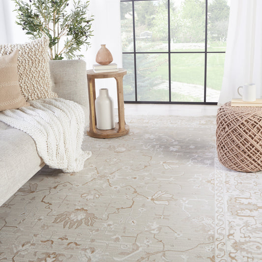 En Blanc EBC09 Rug by Jaipur Living in light gray, white. Made from unique in a unique style.