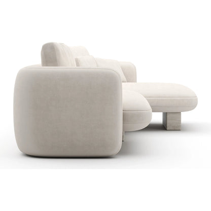 Overlap Chaise Sectional by Caracole in whisper of gold. Made from stone in a transitional style.