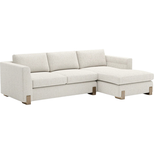 Counter Balance Chaise Sectional by Caracole in brushed gold. Made from metal in a transitional style.