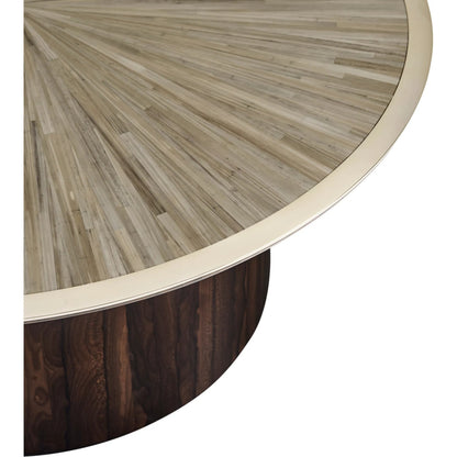 Terra Round Cocktail Table by Jonathan Charles in natural straw. Made from main straw in a unique style.