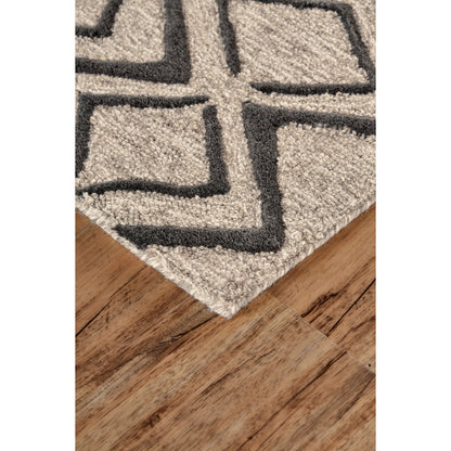 Enzo Transitional Geometric Rug - 8733F by Feizy in black, gray, taupe. Made from wool in a unique style.