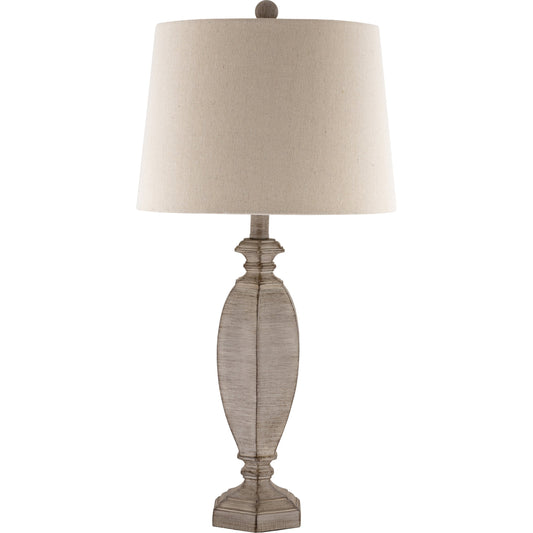 Eburne Lamp - 25437 by Surya in gray, natural and hand finishedhand finished. Made from linen, polyester, metal in a cottage & farmhouse style.