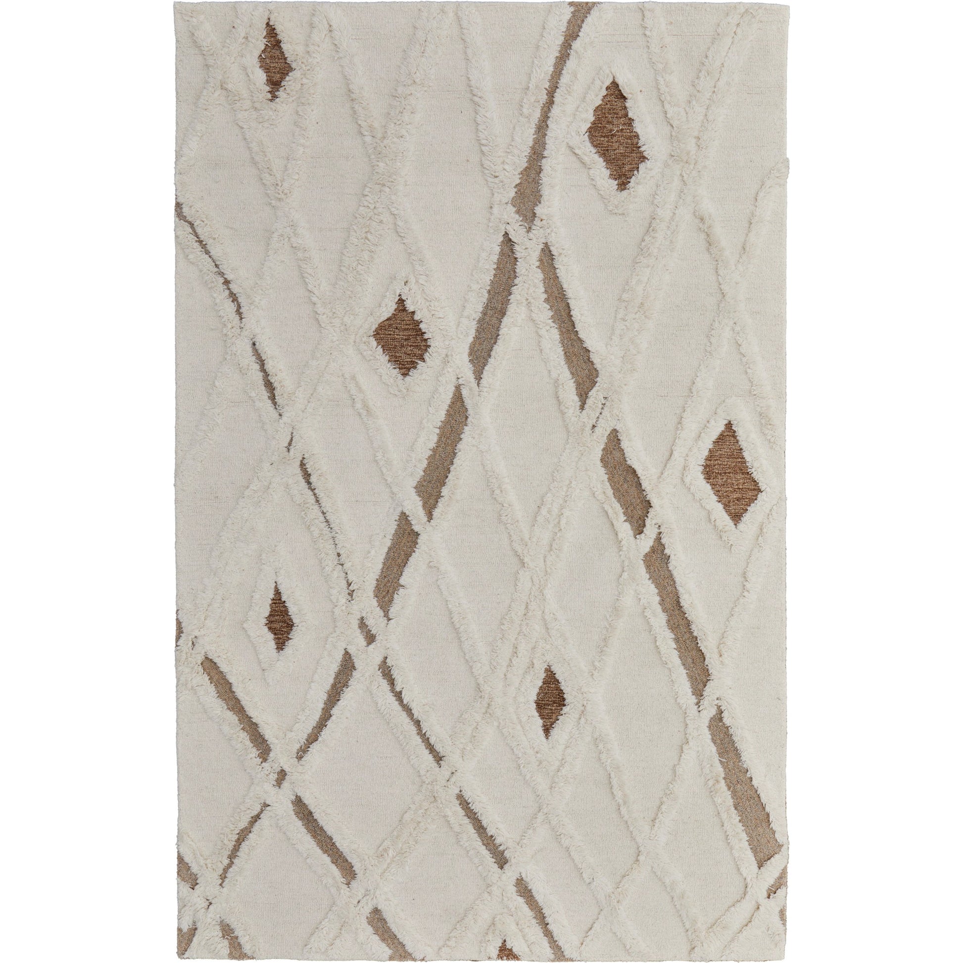 Anica Transitional Geometric Rug - 8008F by Feizy in ivory, taupe, brown. Made from wool in a unique style.