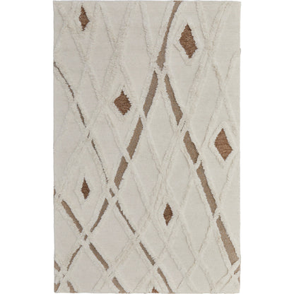 Anica Transitional Geometric Rug - 8008F by Feizy in ivory, taupe, brown. Made from wool in a unique style.