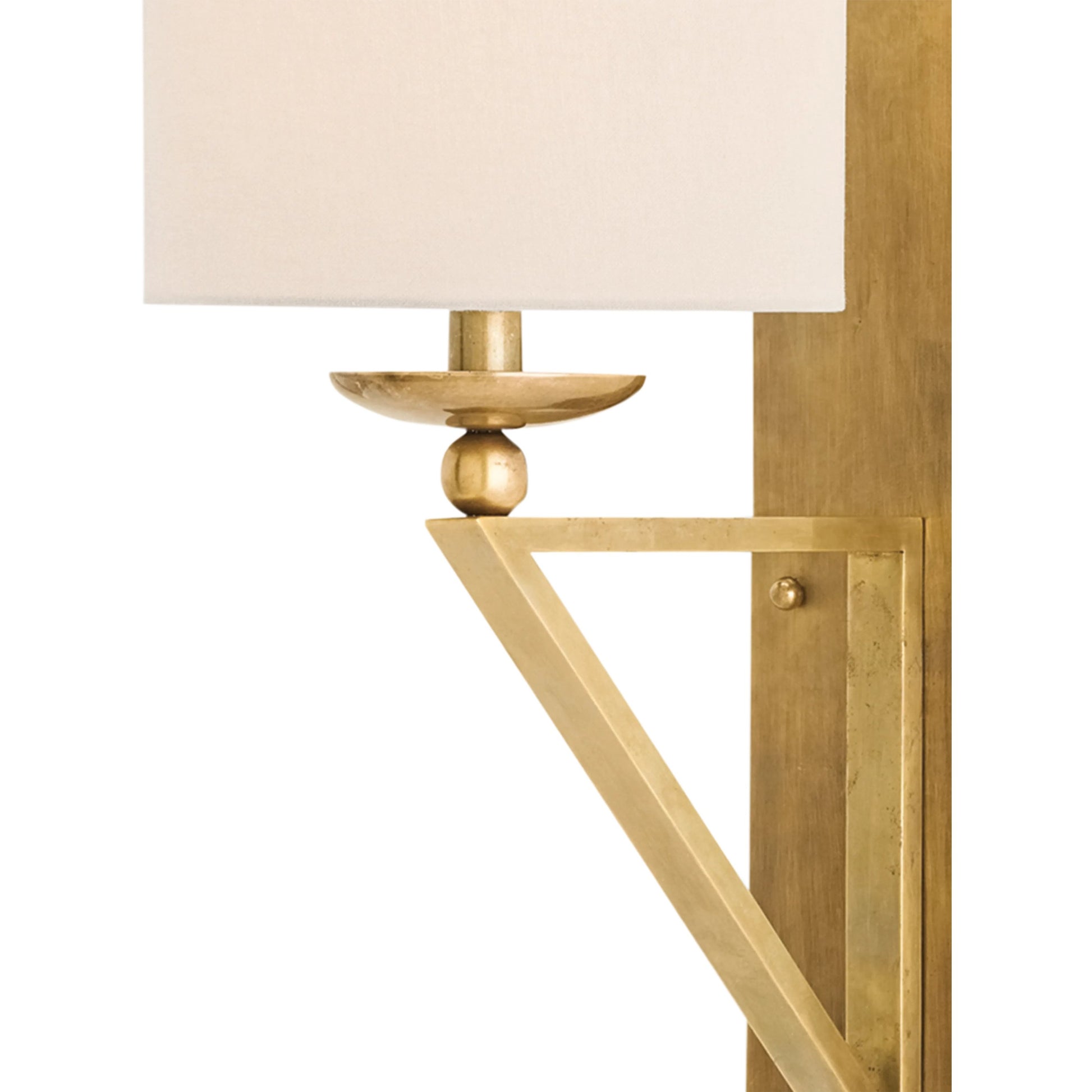 Anthology Wall Sconce by Currey and Company in vintage brass. Made from brass in a traditional style.