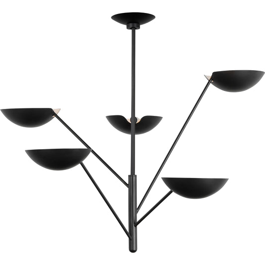 Nevel Tall Chandelier by Visual Comfort & Co. in aged iron. Made from steel in a unique style.