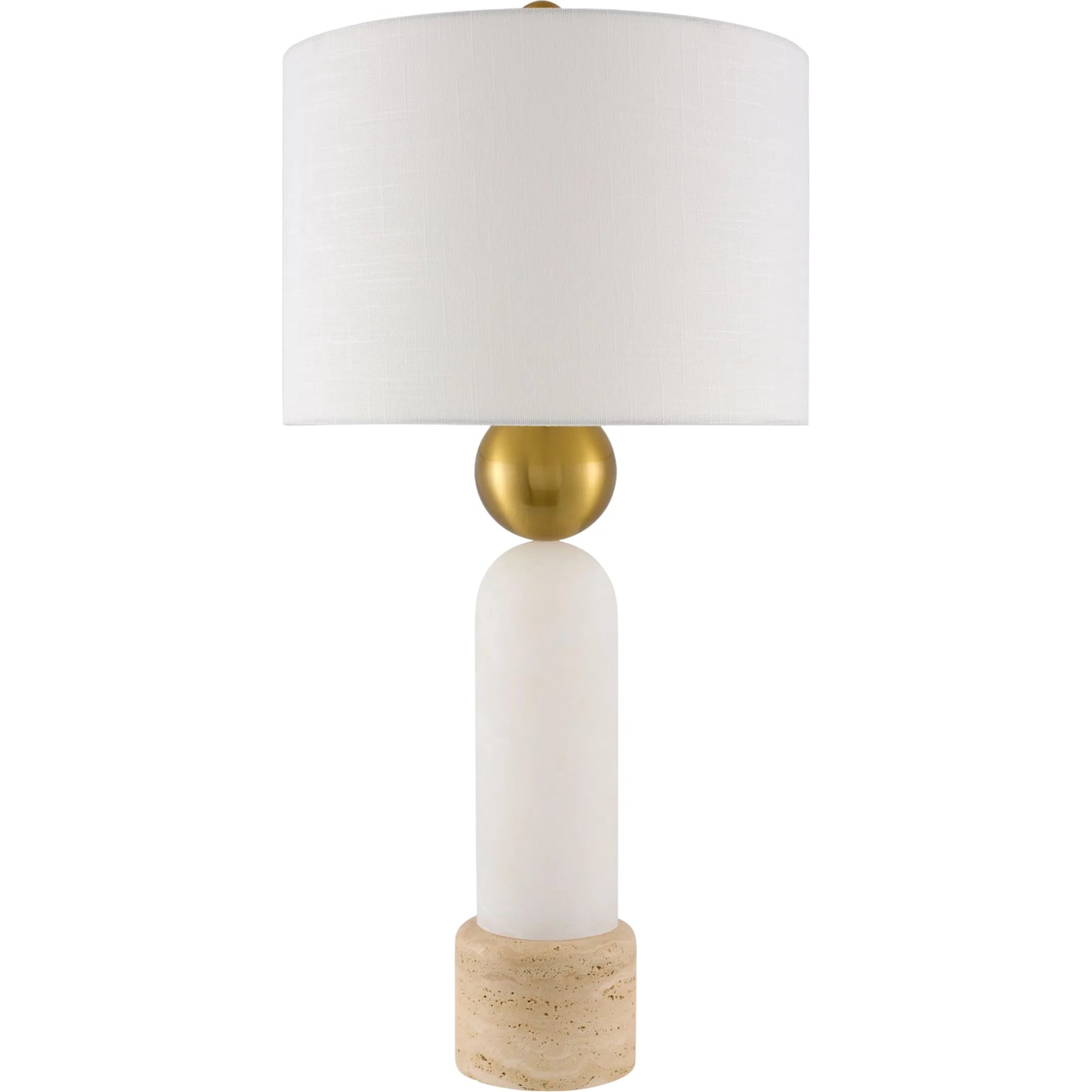 001 SI-2459903 | Primary Silo | Etrusca Accent Table Lamp by Surya in beige, translucent, white, cream. Made from stone, marble, linen, polyester in a transitional style.