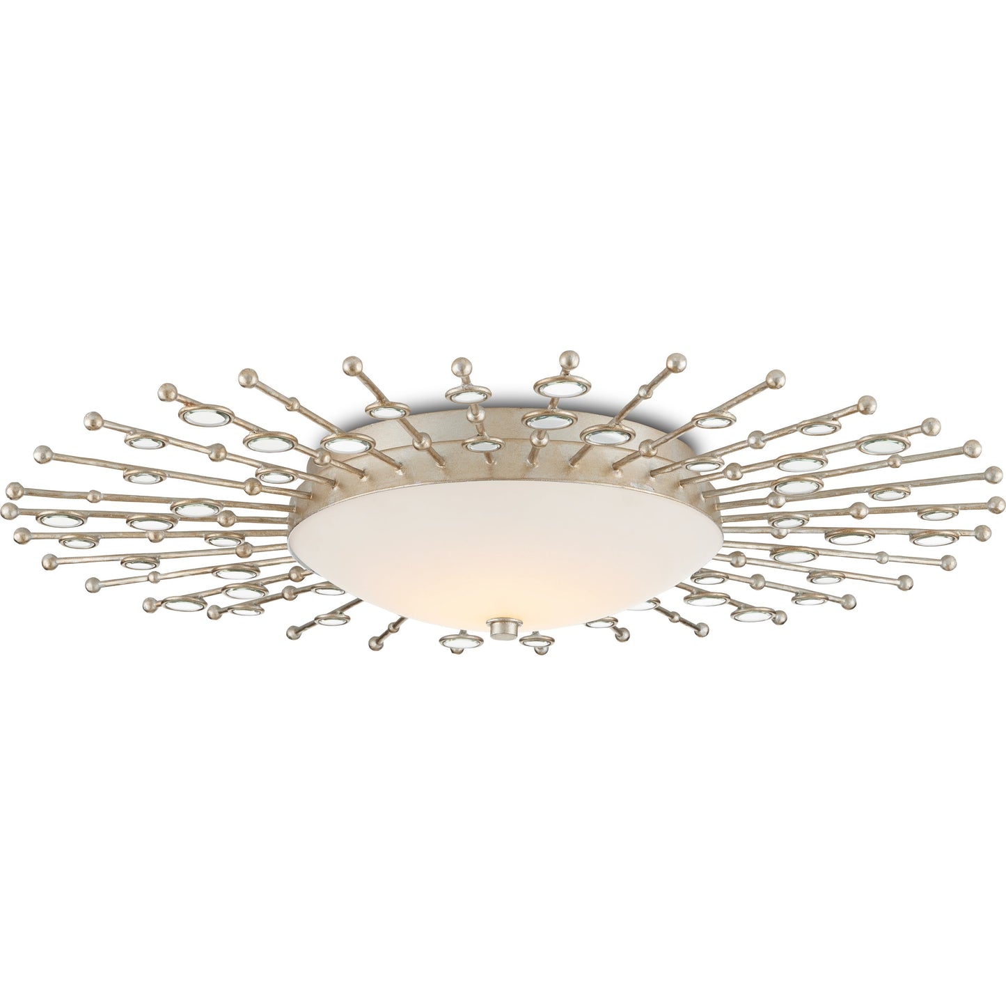 001 SI-1998783 | Primary Silo | Planisphere Flush Mount by Currey and Company in silver leaf. Made from wrought iron, glass in a modern style.