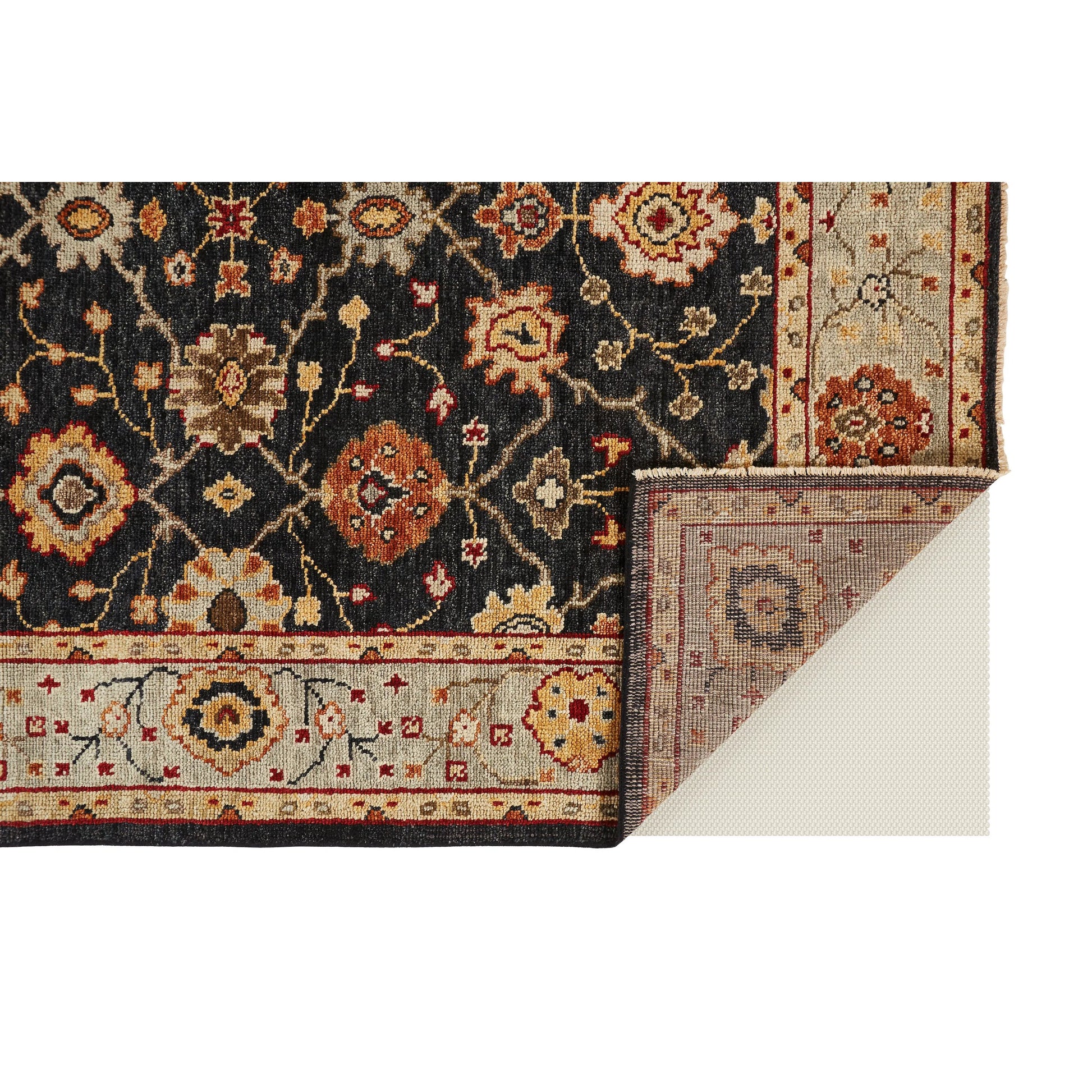 Carrington Traditional Oriental Rug - 6500F by Feizy in black, gold, gray. Made from wool in a unique style.
