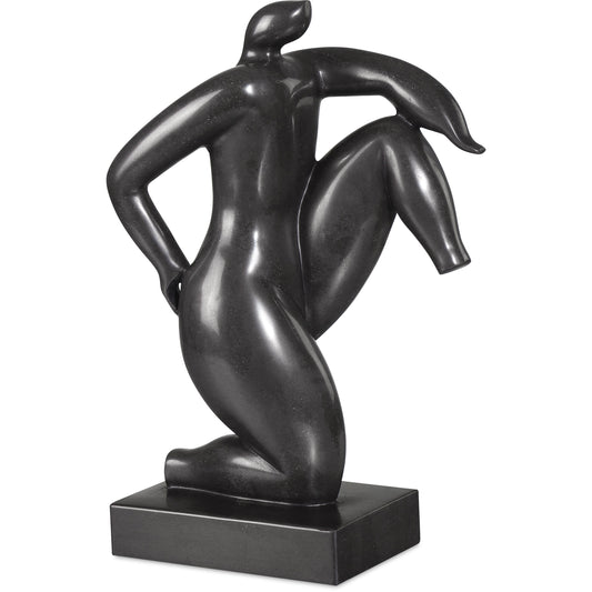 Greek Runner by Currey and Company in black. Made from marble in a modern style.
