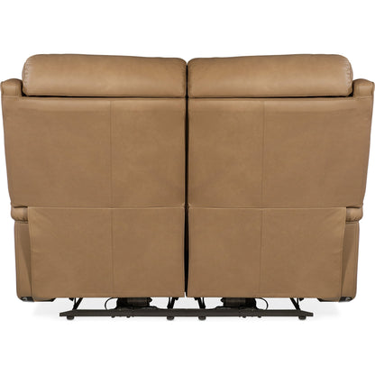 Rhea Zero Gravity Power Loveseat by Hooker Furniture. Made from leather in a traditional style.