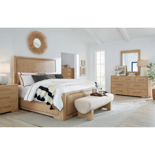 Retreat Seven-Drawer Dresser by Hooker Furniture in dune. Made from oak, maple veneers with cedar in a cottage & farmhouse style.