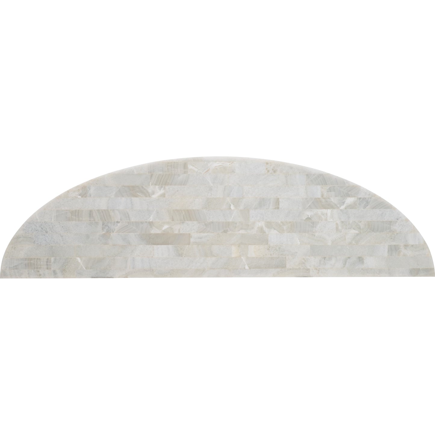 002 SI-1873145 | Additional Silo | Melange Corrina Sofa Table by Hooker Furniture in gold. Made from white onyx parquet with carbon steel metal in a modern style.