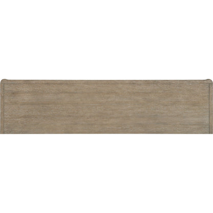 Reforma Credenza by A.R.T. Furniture in tapenade, gunmetal. Made from parawood solids, random match flaky oak veneers, metal in a traditional style.