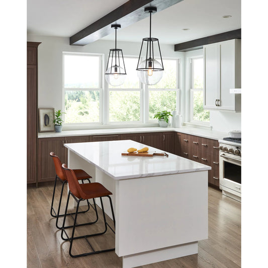 Atlas Pendant by Visual Comfort & Co. in aged iron. Made from steel in a modern style.