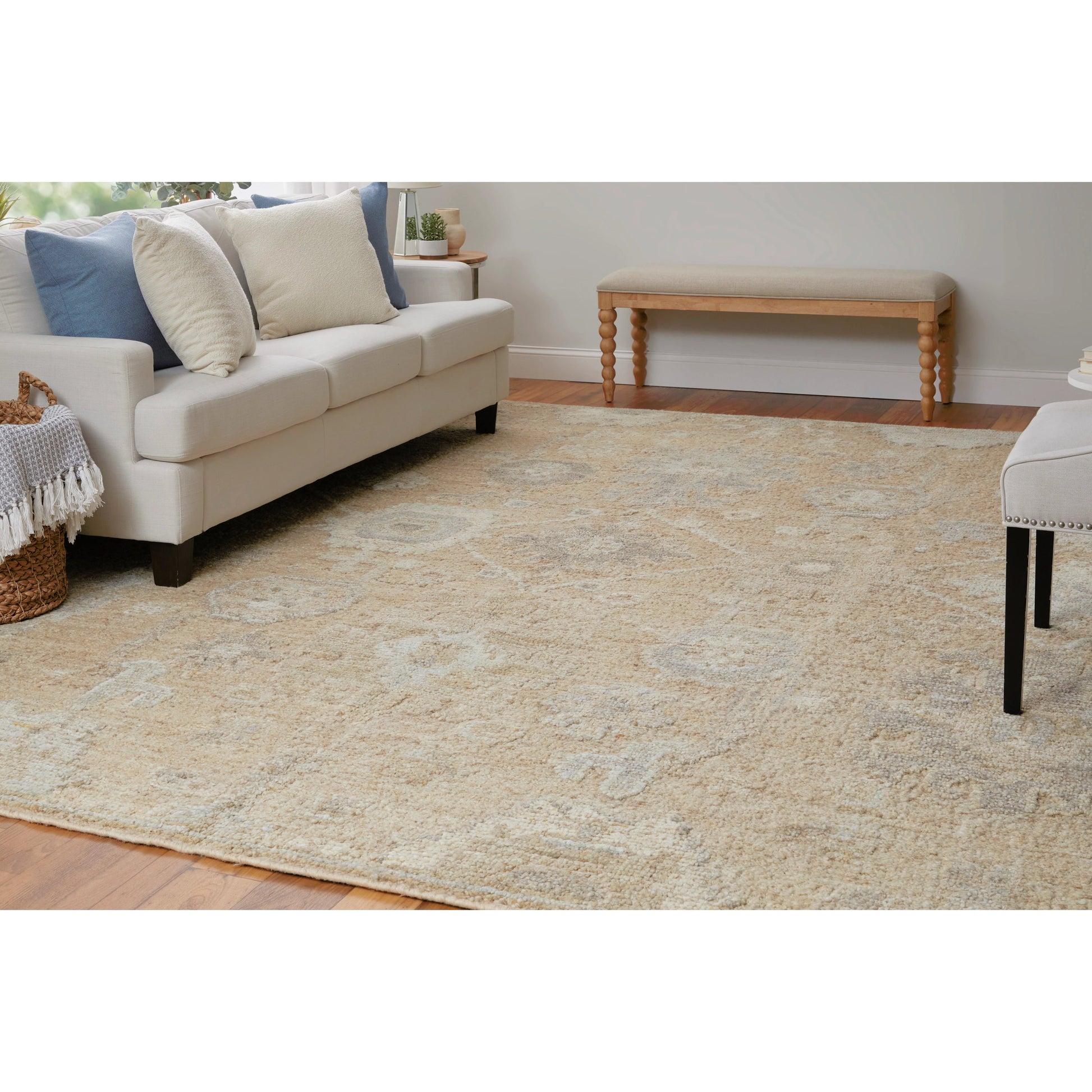 Grafton Traditional Ikat Rug - 69F8F by Feizy in tan, gray, ivory. Made from wool in a unique style.